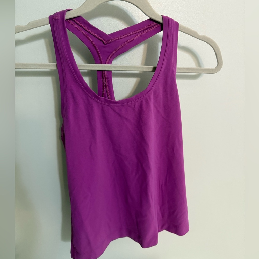 Purple Lululemon Nulu Cropped Racerback Tank Top